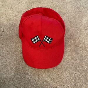 Red Cap with Checkered Flags